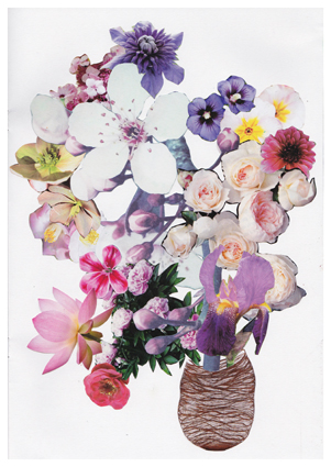 Collage bouquet à l'iris