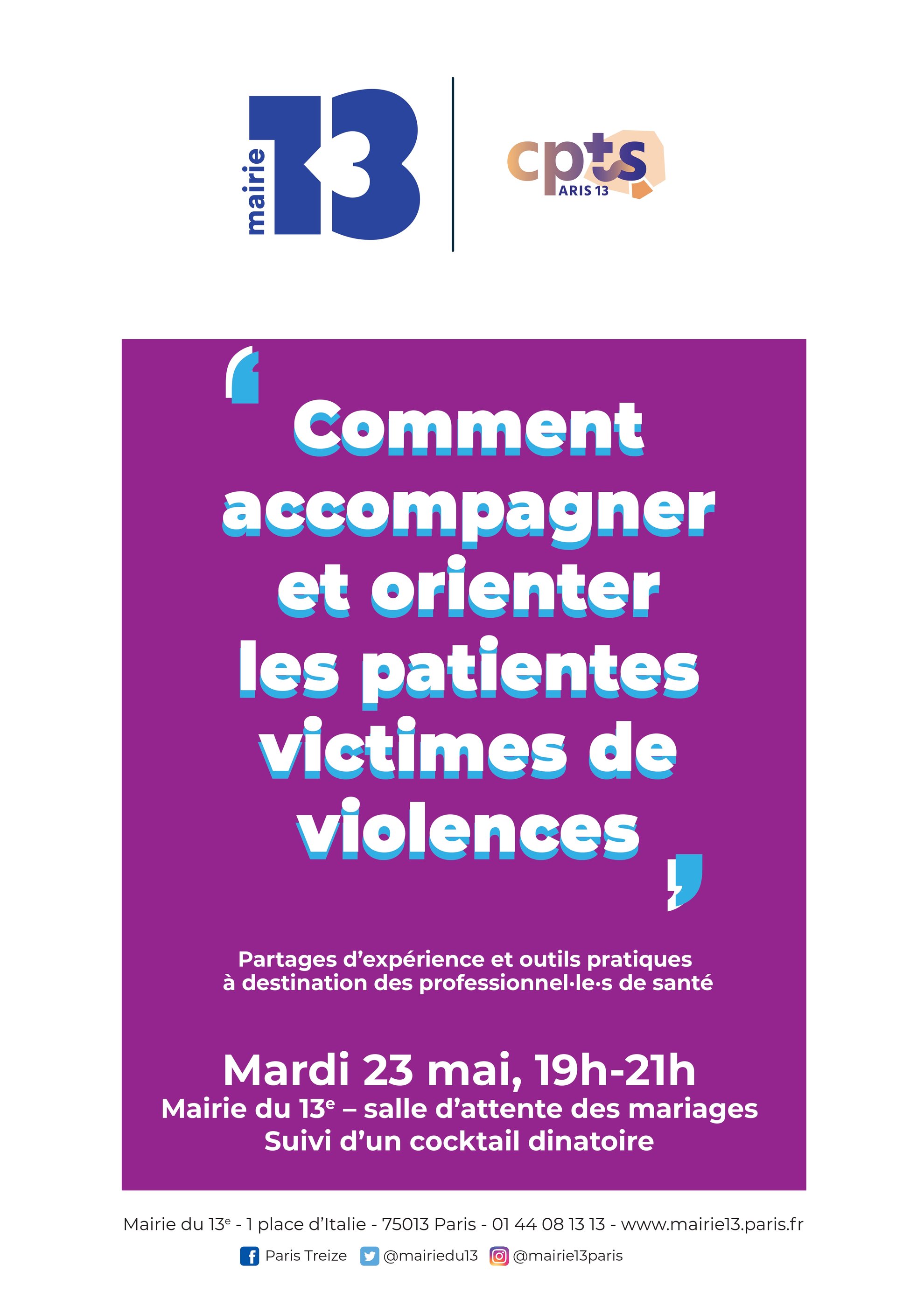 Affiche comment accompagner et orienter les patientes victimes de violences  2023