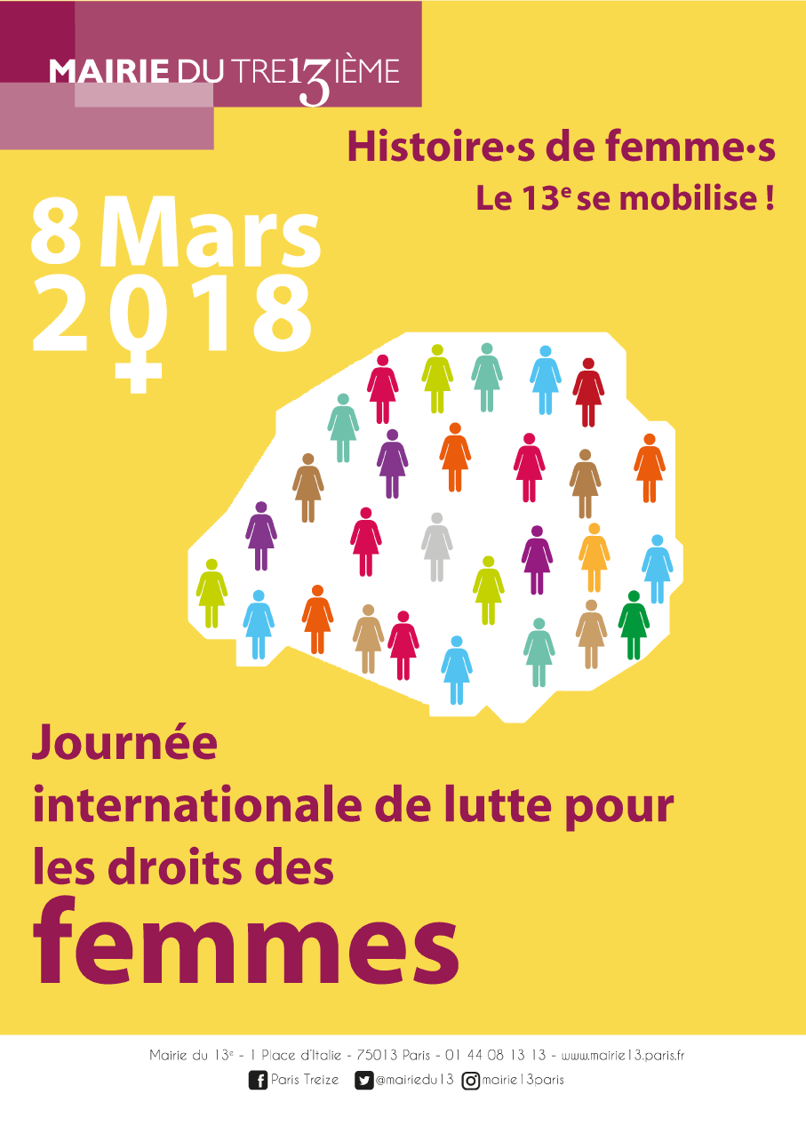 Affiche journée internationale de lutte pour les droits des femmes 2018