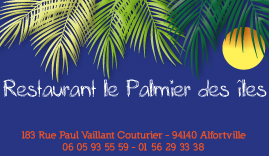 Carte de visite restaurant le Palmier des îles