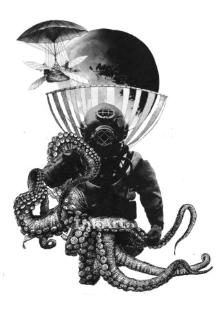 Tribute to Jules Verne (collage)