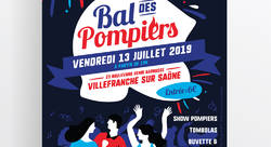 Affiche bal pompier Villefranche sur Saône - Patrissia LACROIX-directeur-artistique