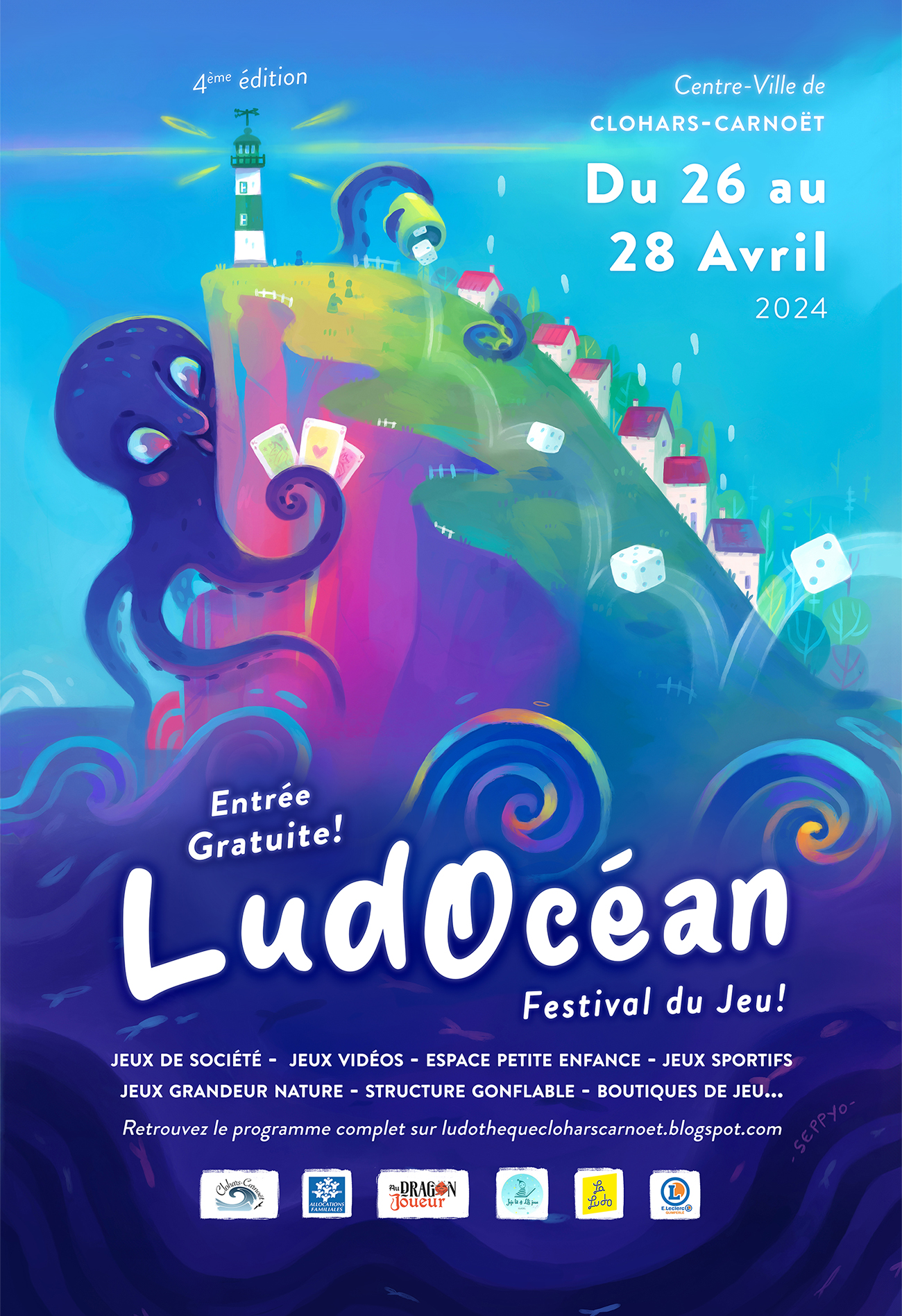 Illustration Affiche festival du Jeu LudOcéan 2024