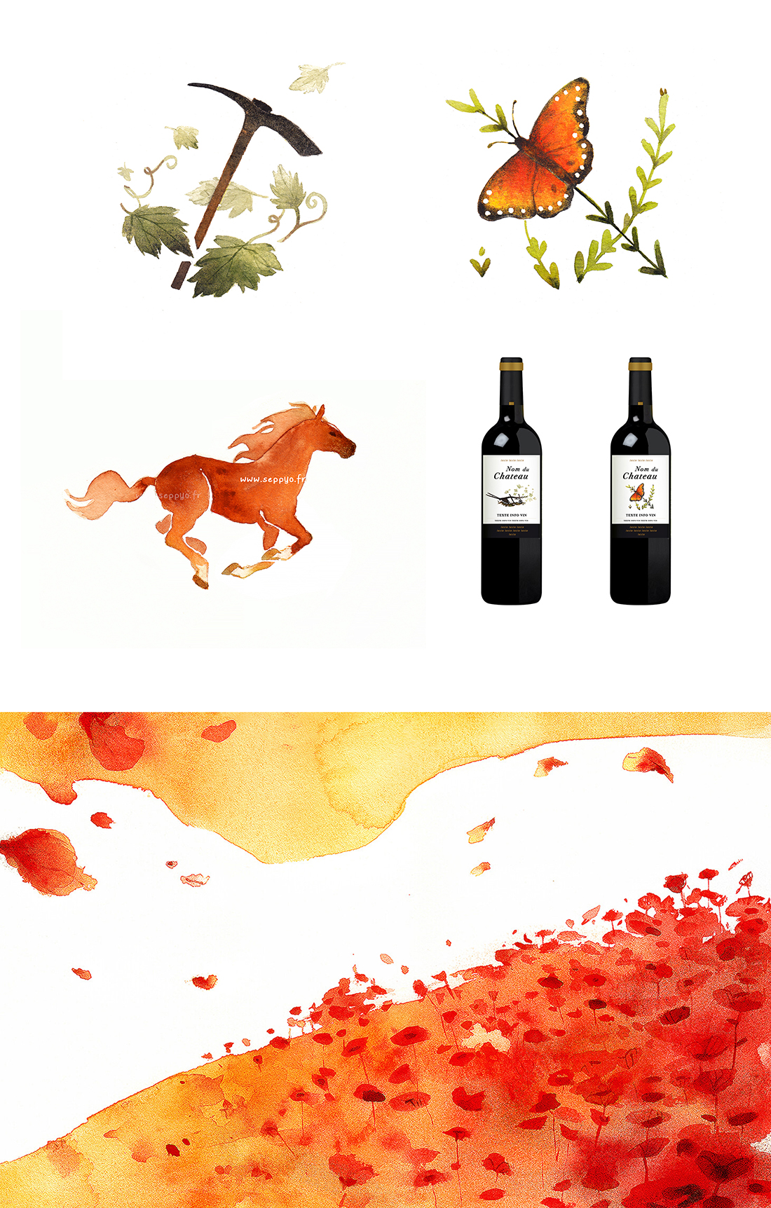 Etiquette Vin Planche Cavagna, Illustration Livre 