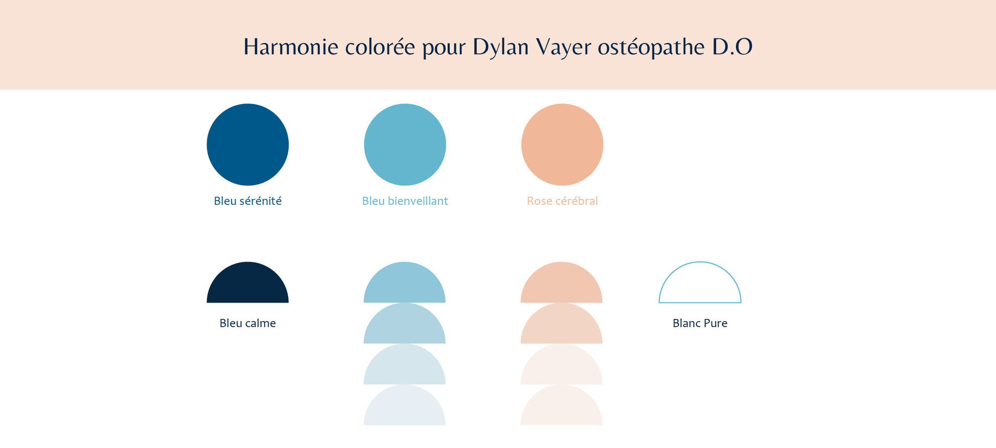 Identité visuelle, harmonie colorée pour Dylan Vayer ostéopathe D.O