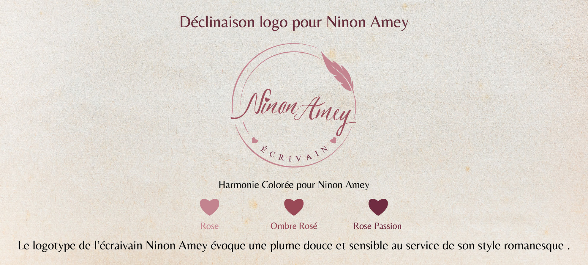 Logotype et déclinaison pour Ninon Amey écrivain.