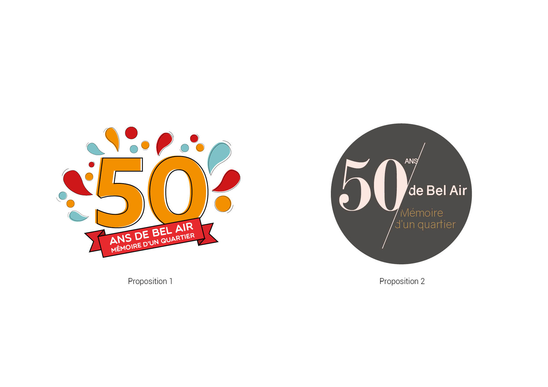 Proposition de logos pour les 50 ans du quartier de Bel Air