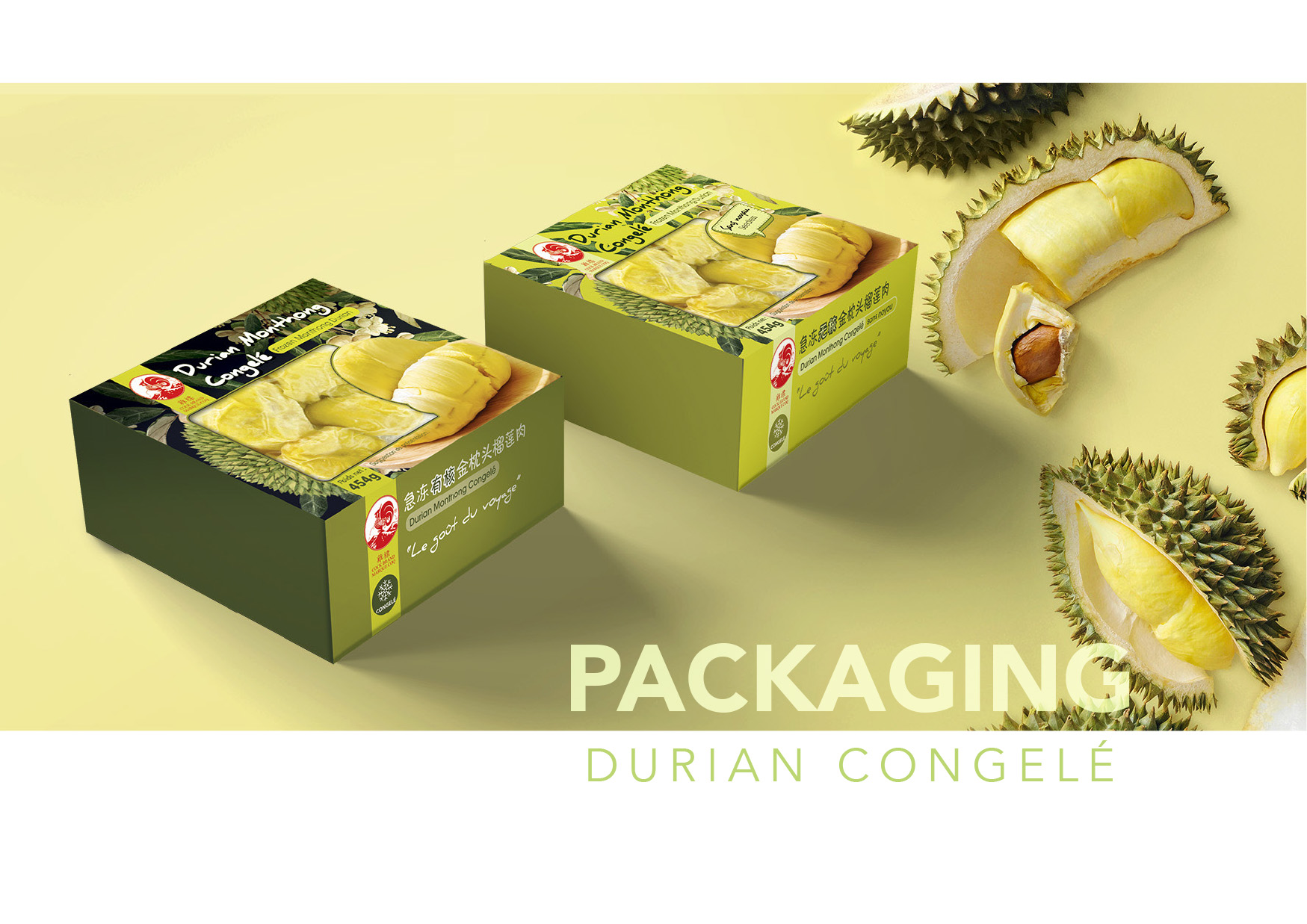Packaging produit durian surgelé
