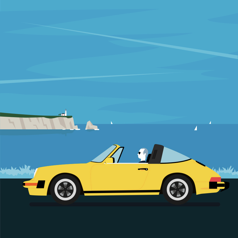 Autoportrait à la Targa jaune